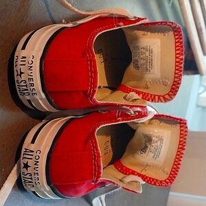 Little Boys Red Converse All Star Tennis Shoes Size 13